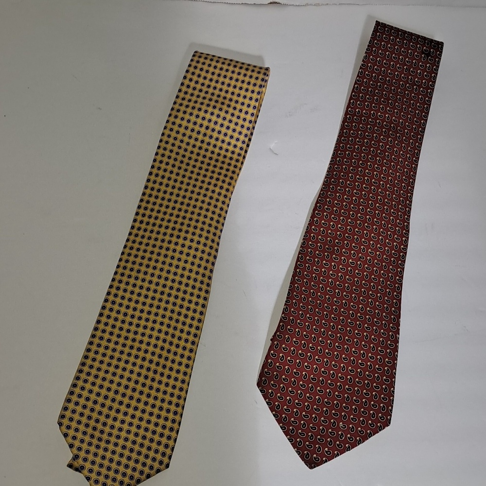 Ralph Lauren Silk Elegant Two-Tone Paisley Print Men's Tie Set (2)